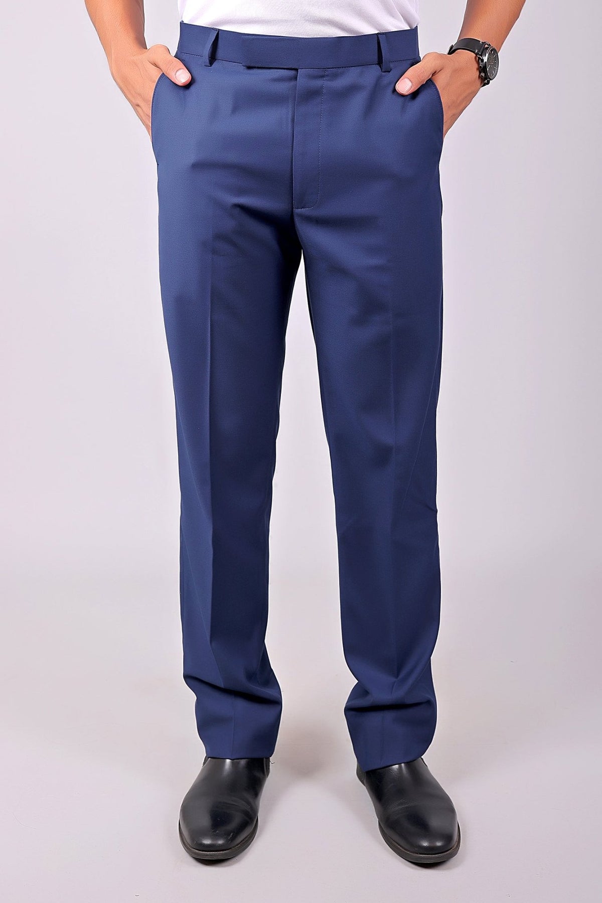 Bluebird Tailored Fit Space Blue Trouser - Veshbhoshaa