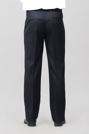 Bluebird Timeless Navy Blue Pleated Trouser - Veshbhoshaa