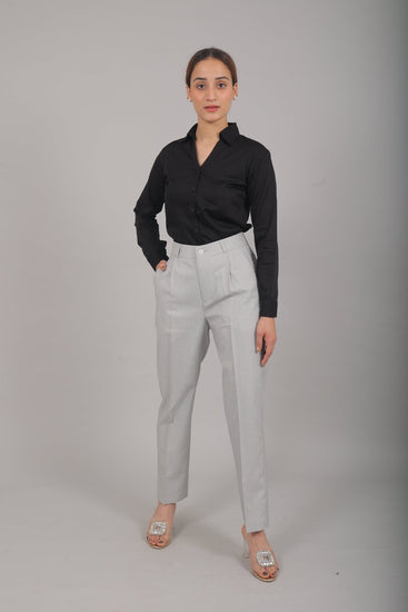 Bluebird Women Black and White Checks Trouser - Veshbhoshaa