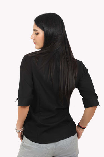 Bluebird Women Black Formal Shirt - Veshbhoshaa