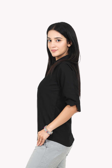 Bluebird Women Black Formal Shirt - Veshbhoshaa