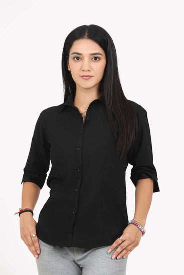 Bluebird Women Black Formal Shirt - Veshbhoshaa