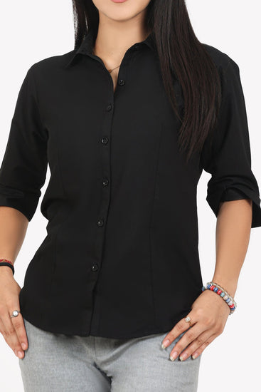 Bluebird Women Black Formal Shirt - Veshbhoshaa