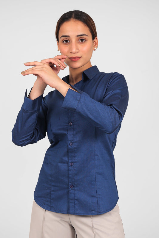 Bluebird Women Blue Shirt - Veshbhoshaa