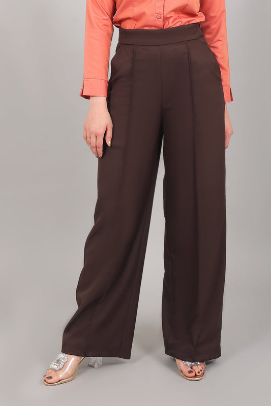 Bluebird Women Brown Bell Bottom Trouser - Veshbhoshaa