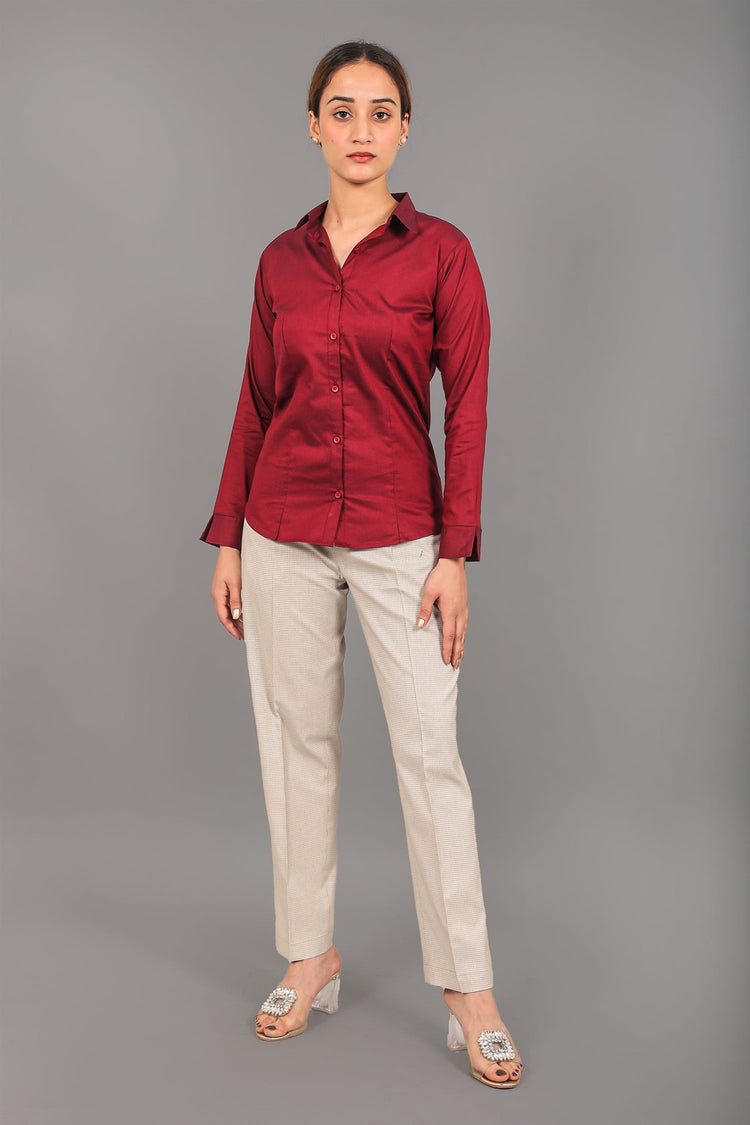 Bluebird Women Brown Checks Trouser - Veshbhoshaa