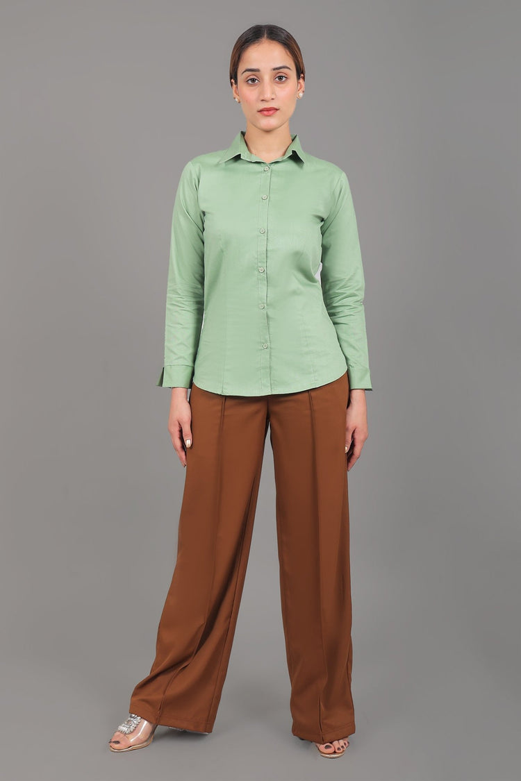 Bluebird Women Caramel Bell Bottom Trouser - Veshbhoshaa