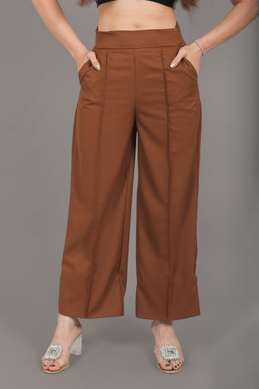 Bluebird Women Caramel Short Bell Bottom Trouser - Veshbhoshaa