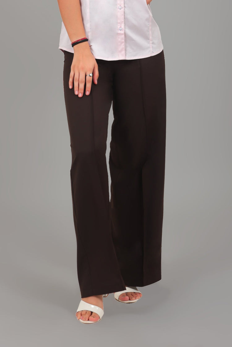 Bluebird Women Chocolate Casual Bell Bottom Trouser - Veshbhoshaa