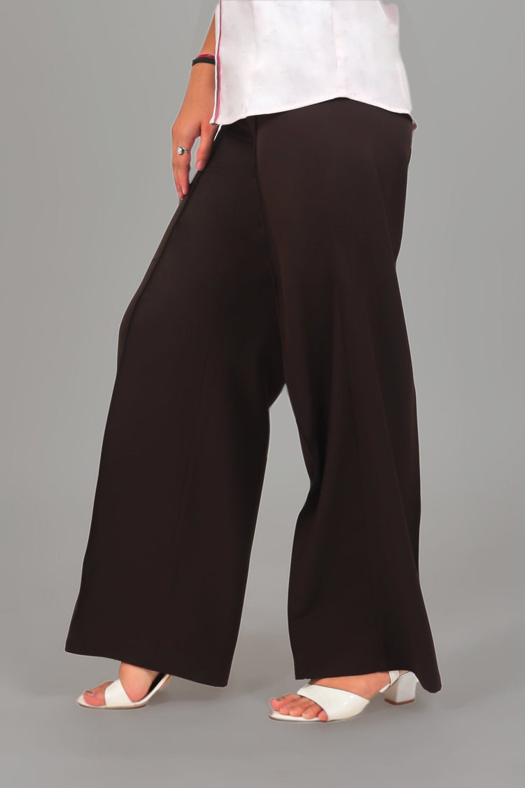 Bluebird Women Chocolate Casual Bell Bottom Trouser - Veshbhoshaa