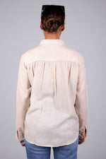 BLUEBIRD Women's Beige Linen Shirt - Veshbhoshaa