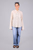 BLUEBIRD Women's Beige Linen Shirt - Veshbhoshaa