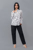 Bluebird Women's Black And White Printed Satin Shirt - Veshbhoshaa