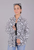 Bluebird Women's Black And White Printed Satin Shirt - Veshbhoshaa