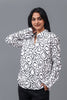 Bluebird Women's Black And White Printed Satin Shirt - Veshbhoshaa