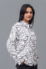 Bluebird Women's Black And White Printed Satin Shirt - Veshbhoshaa