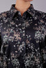 Bluebird Women's Black Floral Print Satin Shirt - Veshbhoshaa