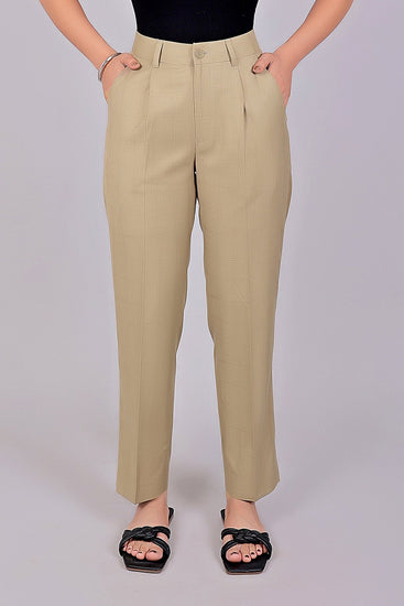 Bluebird Women's Clay Check Formal Trouser Comfort Fit - Veshbhoshaa