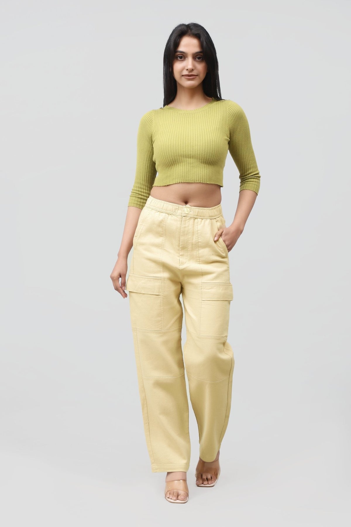Bluebird Women's Cotton Cargo Pant – Urban Luxe in Beige - Veshbhoshaa