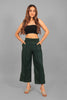 bluebird Women's Dark Green Short Bell Bottom Trouser - Veshbhoshaa