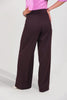 bluebird Women's Dark Purple Casual Bell Bottom Trouser - Veshbhoshaa