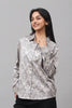 Bluebird Women's Grey Printed Satin Shirt - Veshbhoshaa