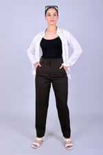 Bluebird Women's High - Waist Brown Trouser - Veshbhoshaa