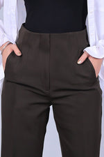 Bluebird Women's High - Waist Brown Trouser - Veshbhoshaa