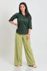 bluebird Women's Light Green Casual Bell Bottom Trouser - Veshbhoshaa