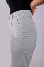 bluebird Women's Light Grey Check Formal Trouser Comfort Fit - Veshbhoshaa