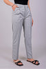 bluebird Women's Light Grey Check Formal Trouser Comfort Fit - Veshbhoshaa