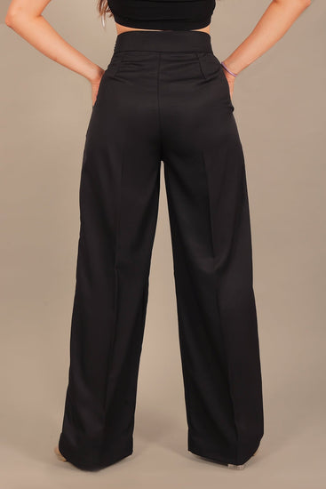 bluebird Women's Navy Blue Bell Bottom Trouser - Veshbhoshaa