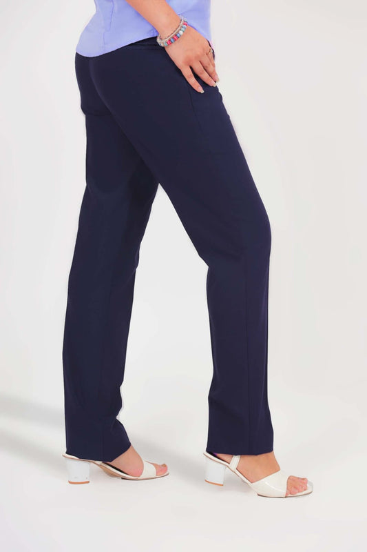 bluebird Women's Navy Blue Casual Formal Trouser - Veshbhoshaa