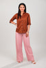 bluebird Women's Pink Casual Bell Bottom Trousers - Veshbhoshaa