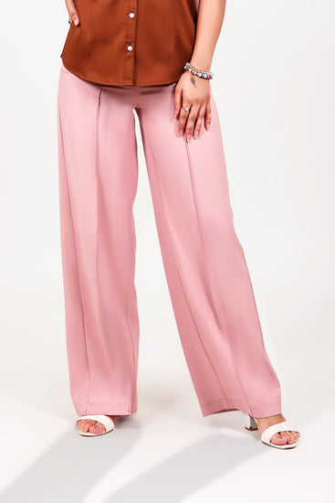 bluebird Women's Pink Casual Bell Bottom Trousers - Veshbhoshaa