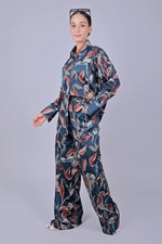 Bluebird Women's Printed Co - ord Set Dark Blue - Veshbhoshaa