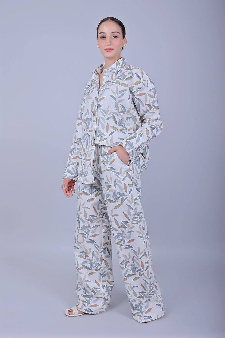 Bluebird Women's Printed Co - ord Set Gentle Leaf - Veshbhoshaa