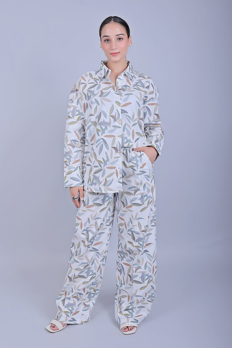 Bluebird Women's Printed Co - ord Set Gentle Leaf - Veshbhoshaa