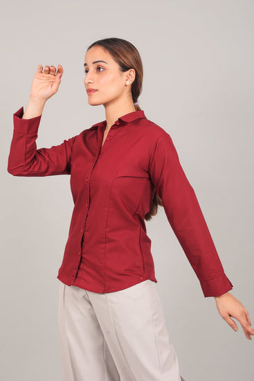 bluebird Women's Red Shirt - Veshbhoshaa