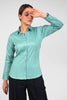 bluebird Women's Sea Green Satin Shirt - Veshbhoshaa