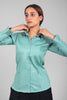 bluebird Women's Sea Green Satin Shirt - Veshbhoshaa