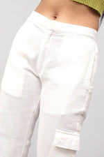 Bluebird Women's Slim Fit Cotton Cargo Pants Off White - Veshbhoshaa