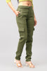 Bluebird Women's Slim Fit Cotton Cargo Pants Olive Green - Veshbhoshaa