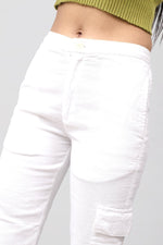 Bluebird Women's Slim Fit Cotton Cargo Pants White - Veshbhoshaa