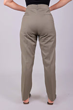 Bluebird Women's Stone Grey Check Formal Trouser Comfort Fit - Veshbhoshaa