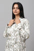 Bluebird Women's White Green Leaf Printed Satin Shirt - Veshbhoshaa