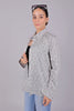 Bluebird Women's White Grey Print Satin Shirt - Veshbhoshaa