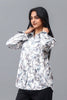 Bluebird Women's White Leaf Printed Satin Shirt - Veshbhoshaa