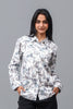 Bluebird Women's White Leaf Printed Satin Shirt - Veshbhoshaa