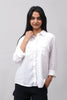 BLUEBIRD Women's White Linen Dubal Pocket Shirt - Veshbhoshaa